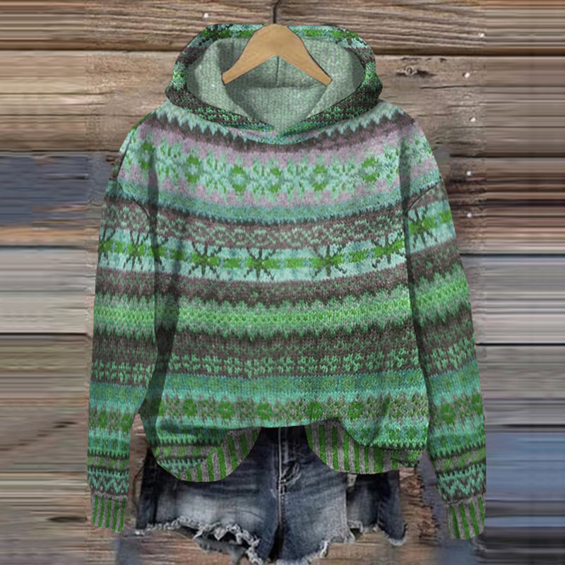 Daleyza - casual print hoodie sweater