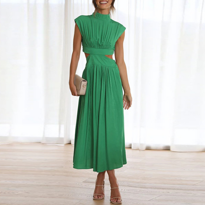 Maddison - Elegante Midi-jurk met Uitsparing in de Taille