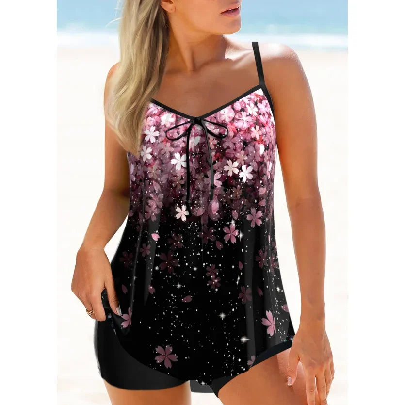 Penelope - bloemenprint lint tankini zwemkleding