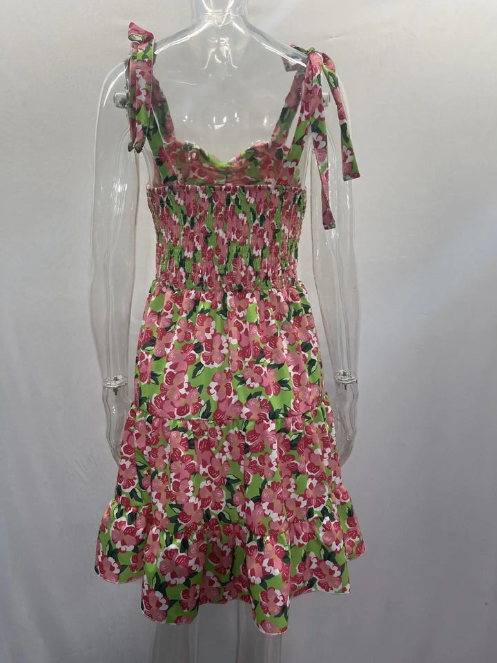Isabell - bloemen boho mini jurk