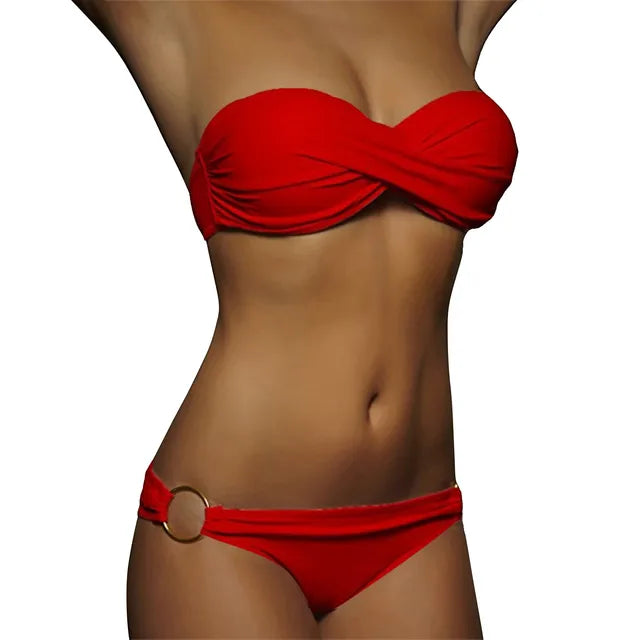 Nicolette - stijlvolle strapless bikini set