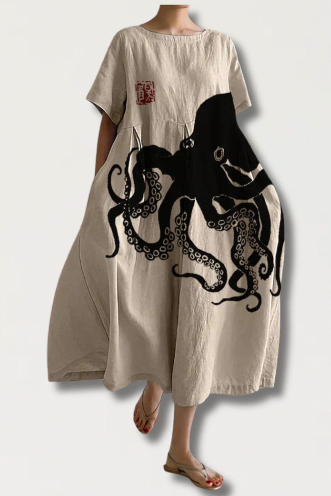 Amber - octopus print zomerjurk