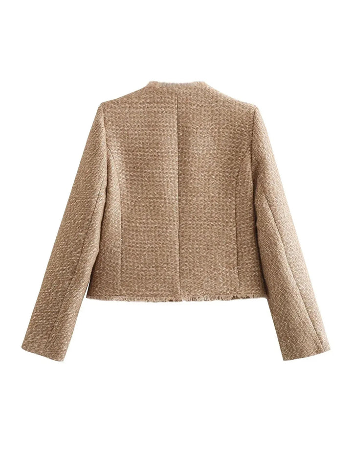 Helena - elegante tweed cropped jas