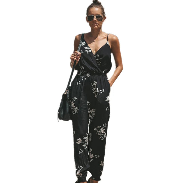 Layla - bloemenprint jumpsuit met bandjes