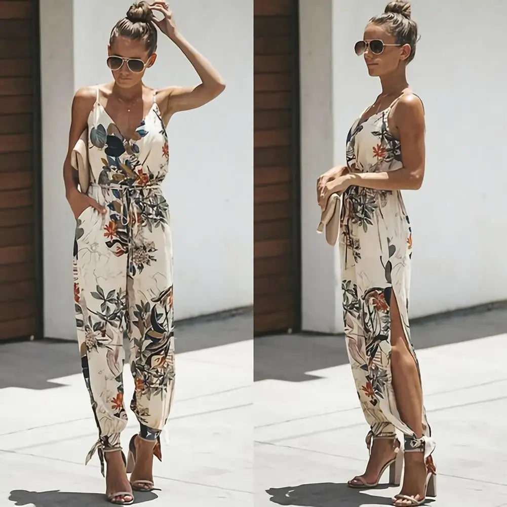 Layla - bloemenprint jumpsuit met bandjes