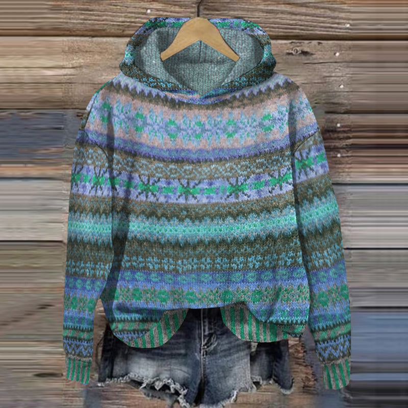 Daleyza - casual print hoodie sweater