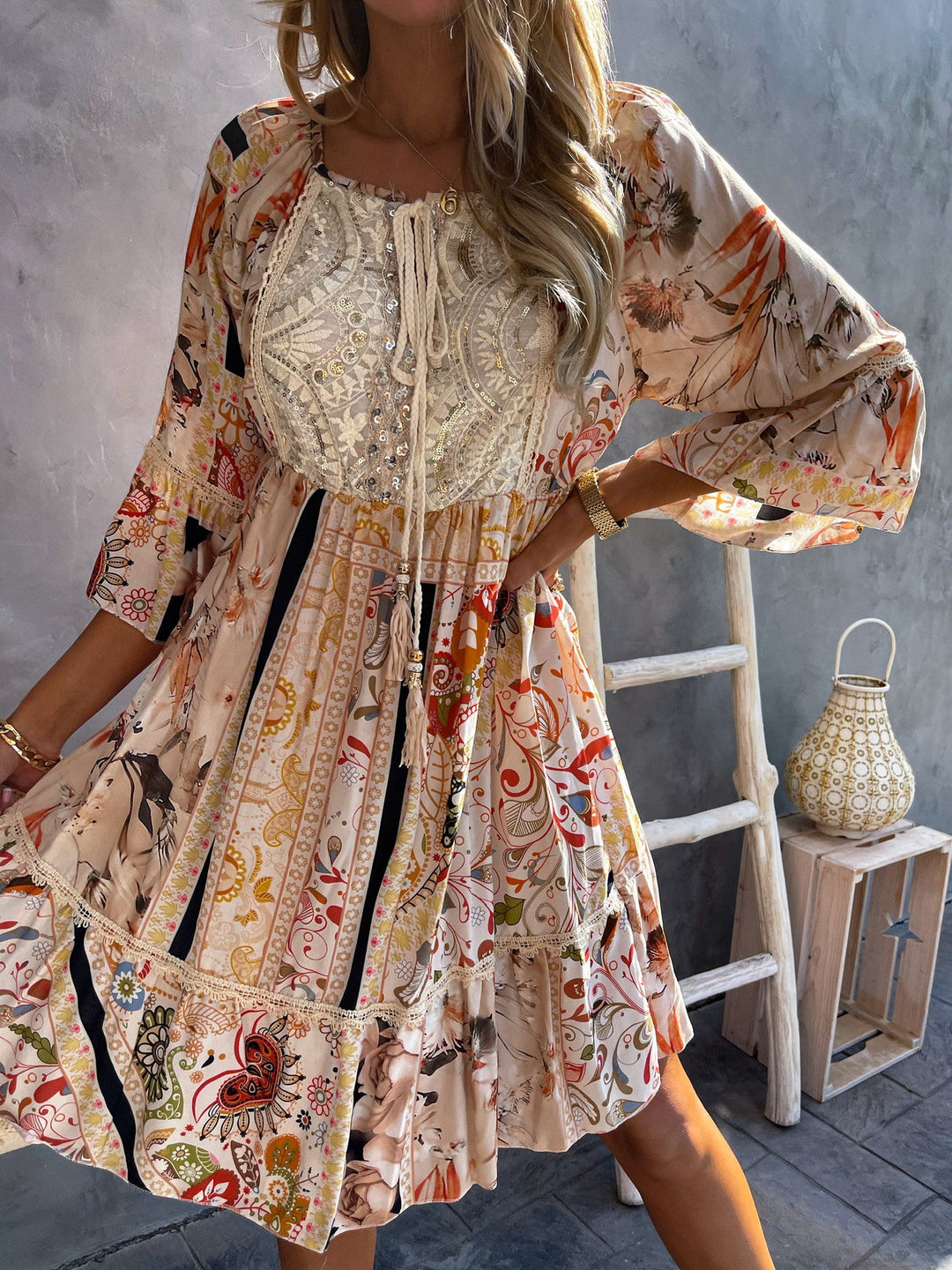 Francesca - elegante jurk met lange mouwen