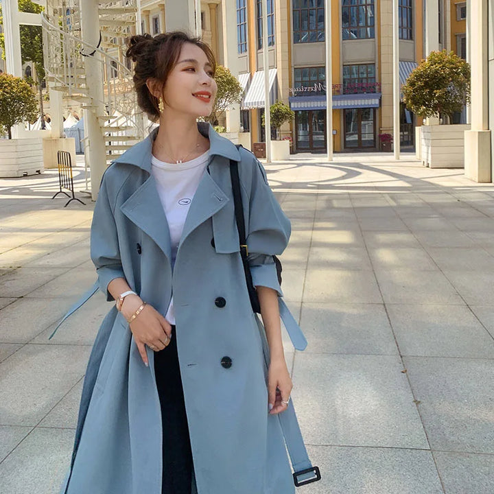 Yael - trendy double-breasted trenchcoat