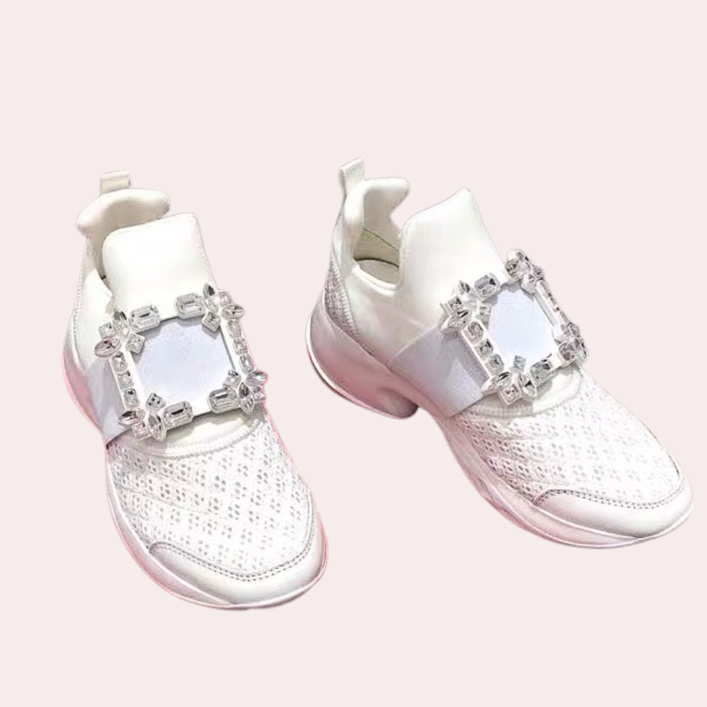 Angela - casual crystal mesh schoenen