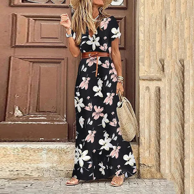 Libby - Maxi Jurk met Bloemenprint