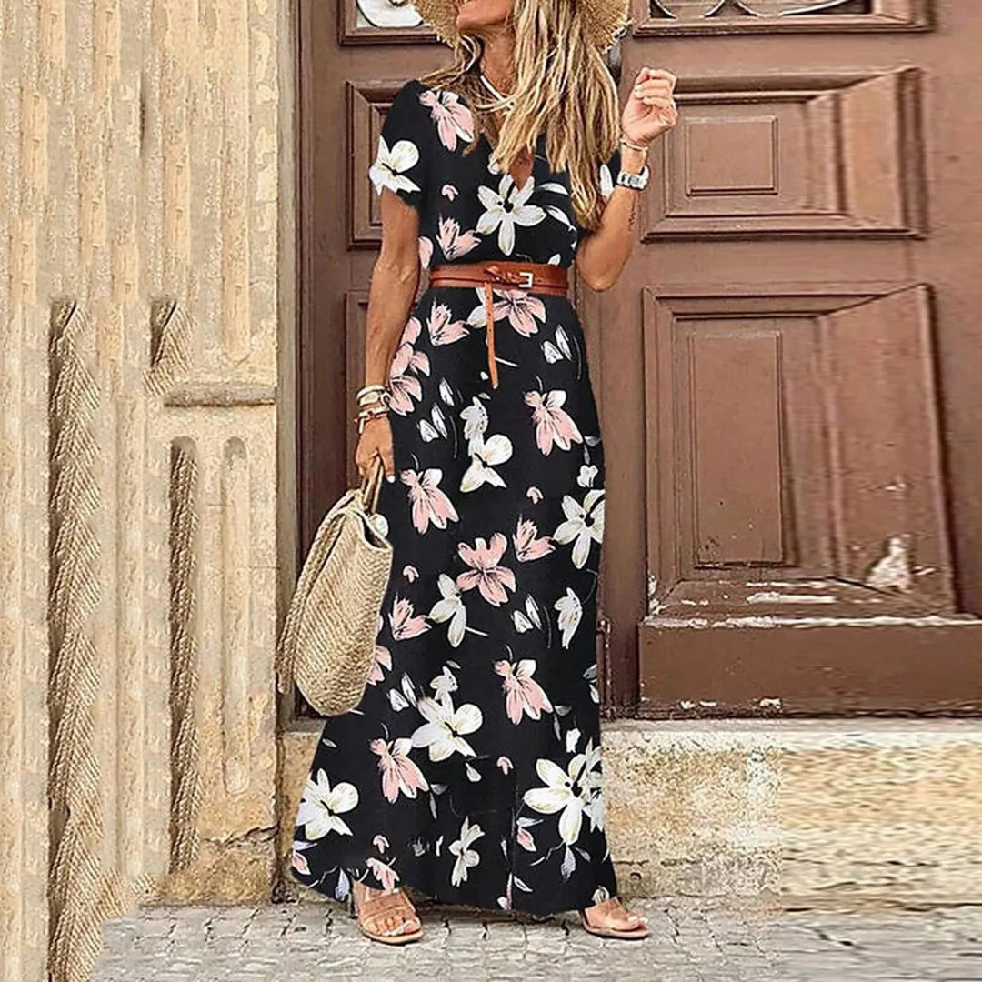 Libby - Maxi Jurk met Bloemenprint