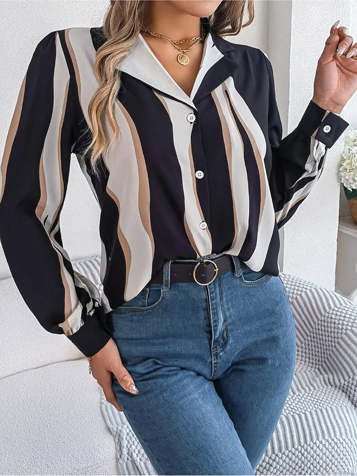 Amari - casual golfstreep blouse
