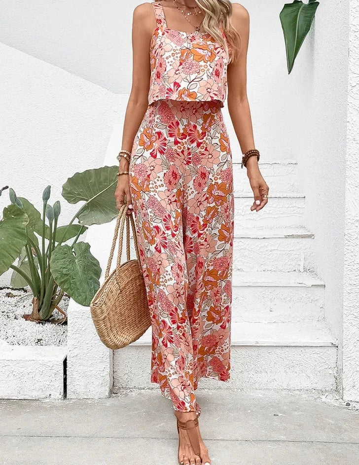 Queenie - Casual Mouwloze Bloemen Jumpsuit