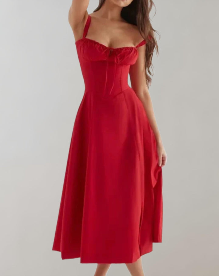 Scarlet - casual mouwloze maxi-jurk met korset