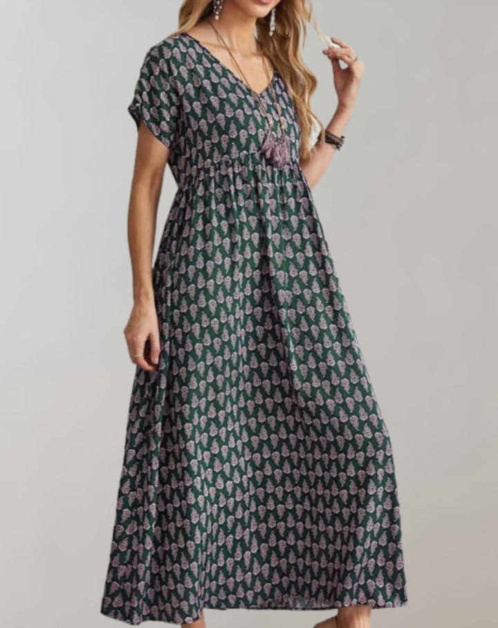 Tahlia - Stijlvolle losse jurk met korte mouwen