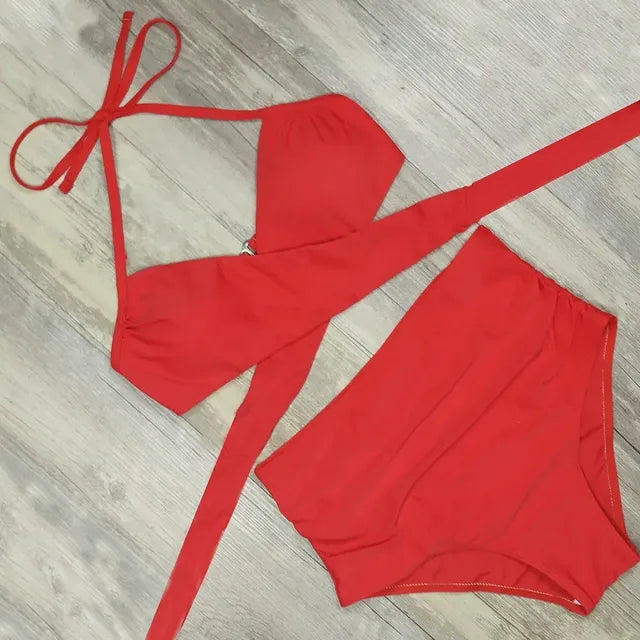 Riley - hooggetailleerde push-up bikini set