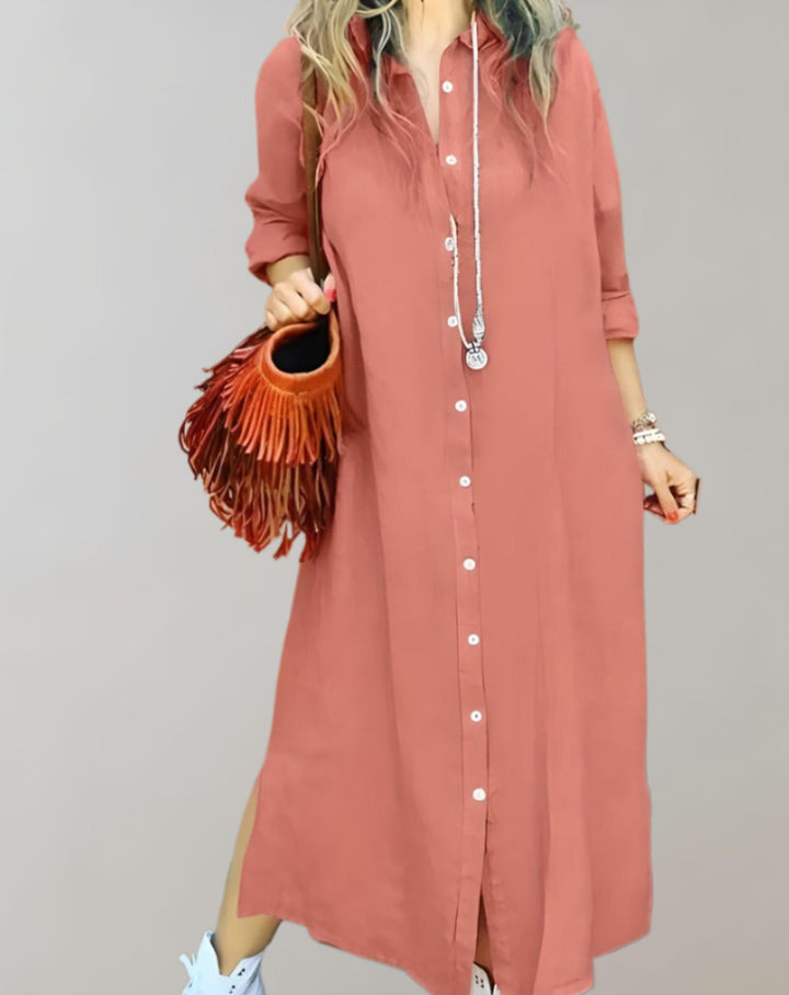 Tinsley - Stijlvolle oversized maxi-shirtjurk