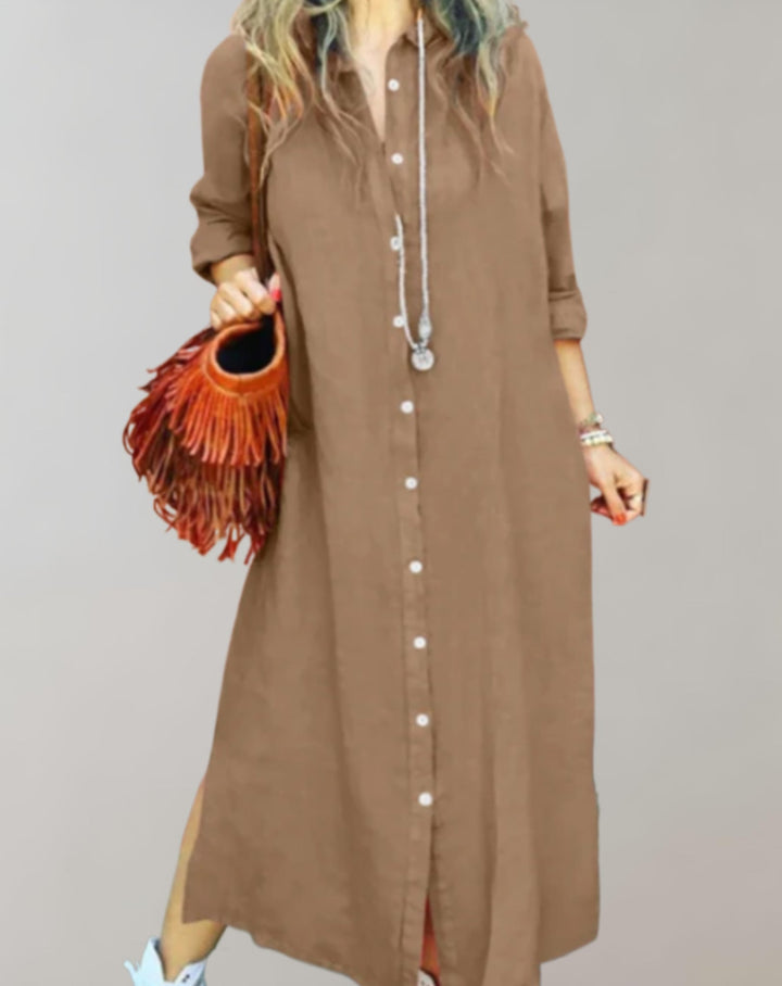 Tinsley - Stijlvolle oversized maxi-shirtjurk