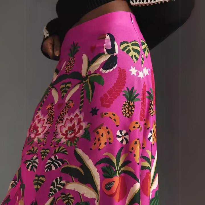 Tianna - elegante halflange rok met print