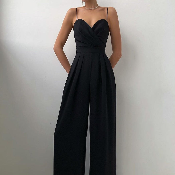 Shayla - elegante chiffon wijde pijpen jumpsuit