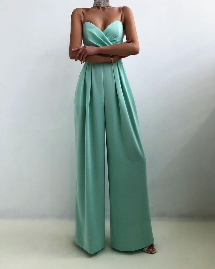 Shayla - elegante chiffon wijde pijpen jumpsuit