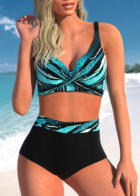 Queenie - hooggetailleerde elastische bikini set