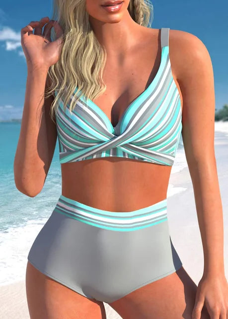 Queenie - hooggetailleerde elastische bikini set