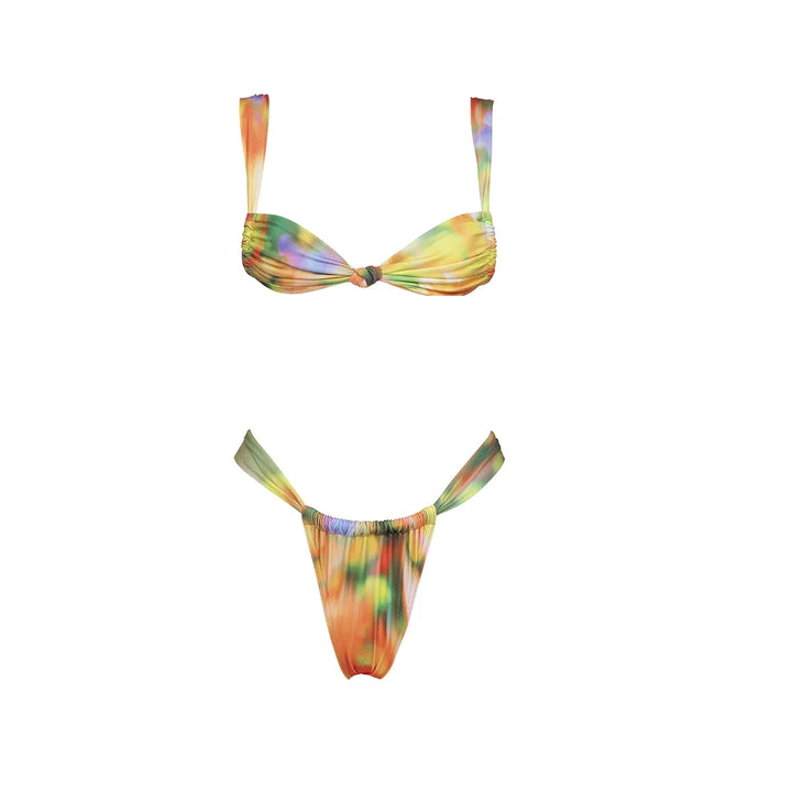 Priscilla - geknoopte bikini set met print