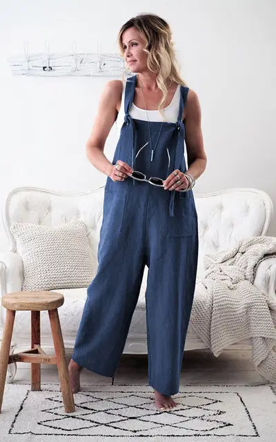 Tillie - comfortabele jumpsuit met losse knoop en zakken