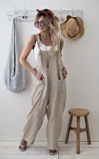 Tillie - comfortabele jumpsuit met losse knoop en zakken