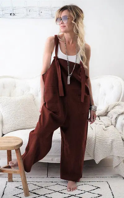 Tillie - comfortabele jumpsuit met losse knoop en zakken