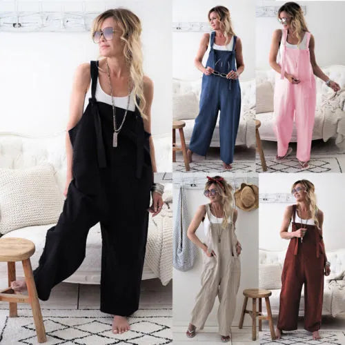 Tillie - comfortabele jumpsuit met losse knoop en zakken