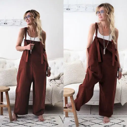 Tillie - comfortabele jumpsuit met losse knoop en zakken