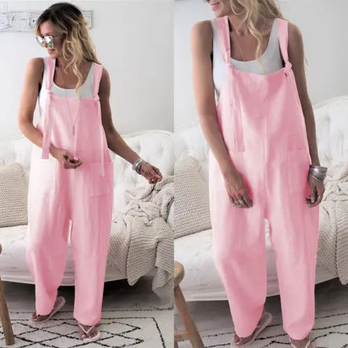 Tillie - comfortabele jumpsuit met losse knoop en zakken