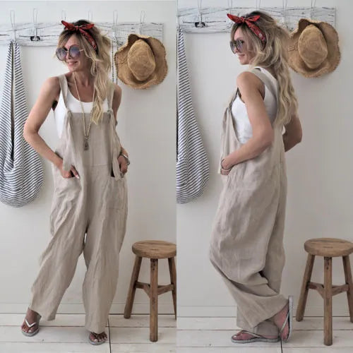 Tillie - comfortabele jumpsuit met losse knoop en zakken