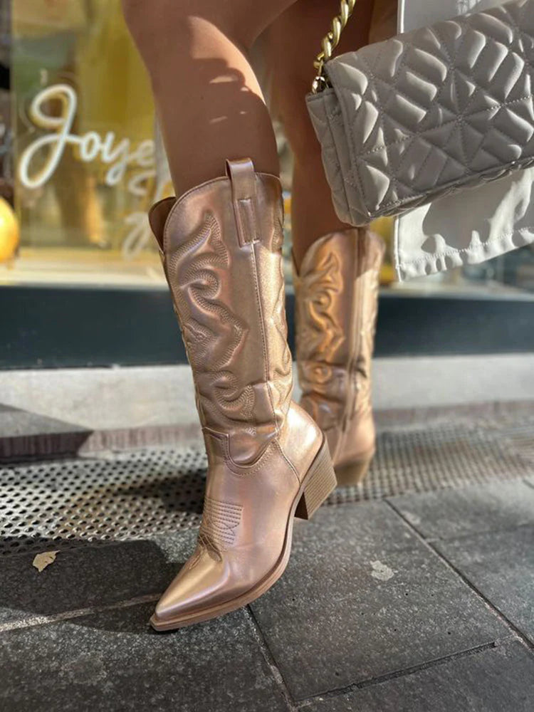 Allison - elegante metallic cowboy laarzen