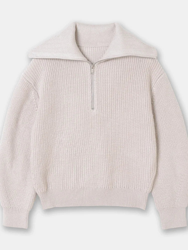 Georgina - casual half-zip gestreepte trui