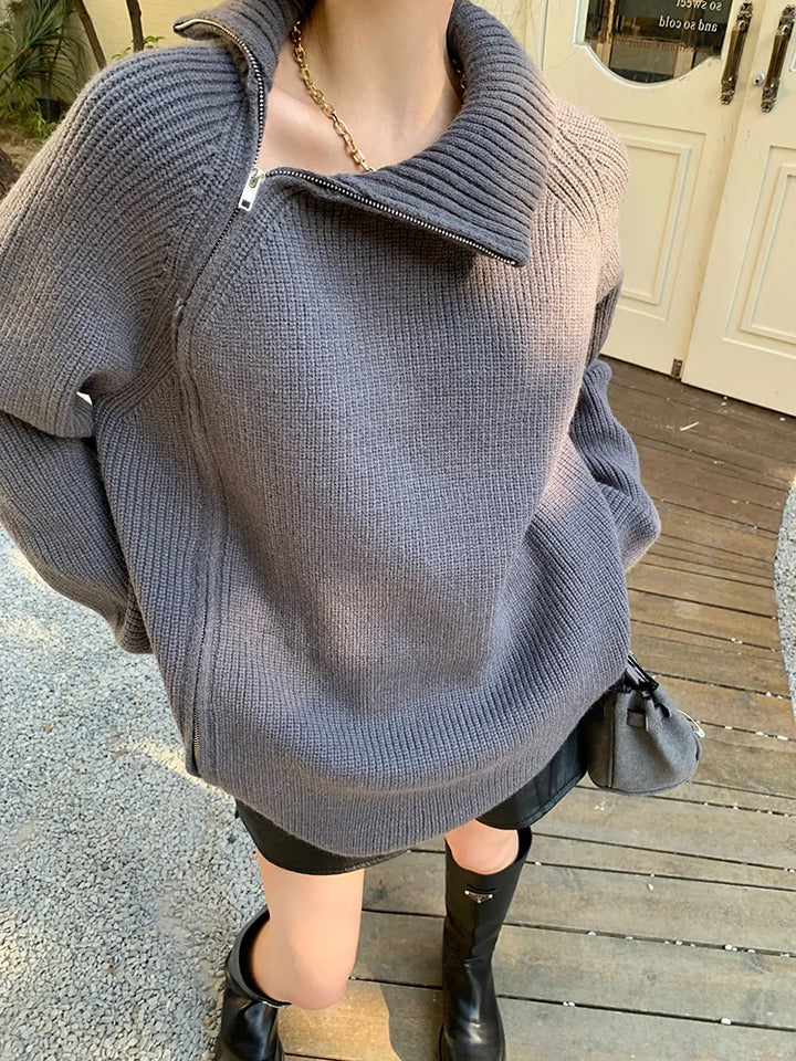 Andrea - pullover vest met ritssluiting