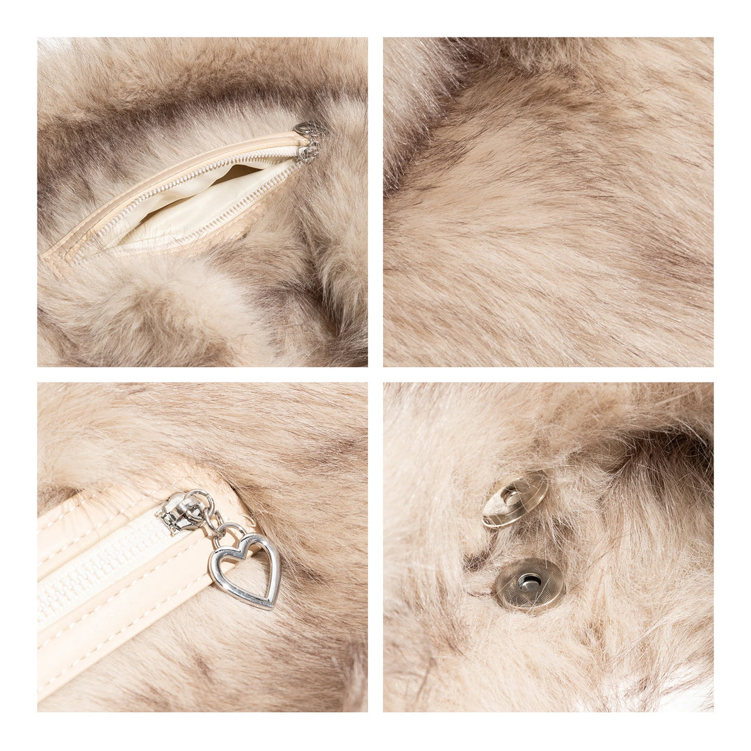 Shelby - elegante furry clutch tas