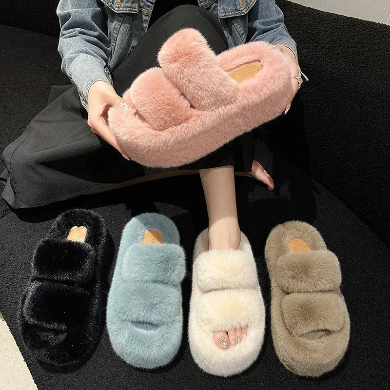 Fur Delight - zachte fluffy huisslippers