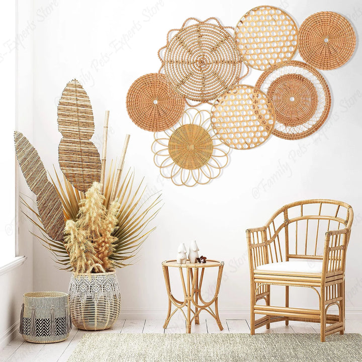 Rattan Haven - handgemaakt wicker muurdecor set