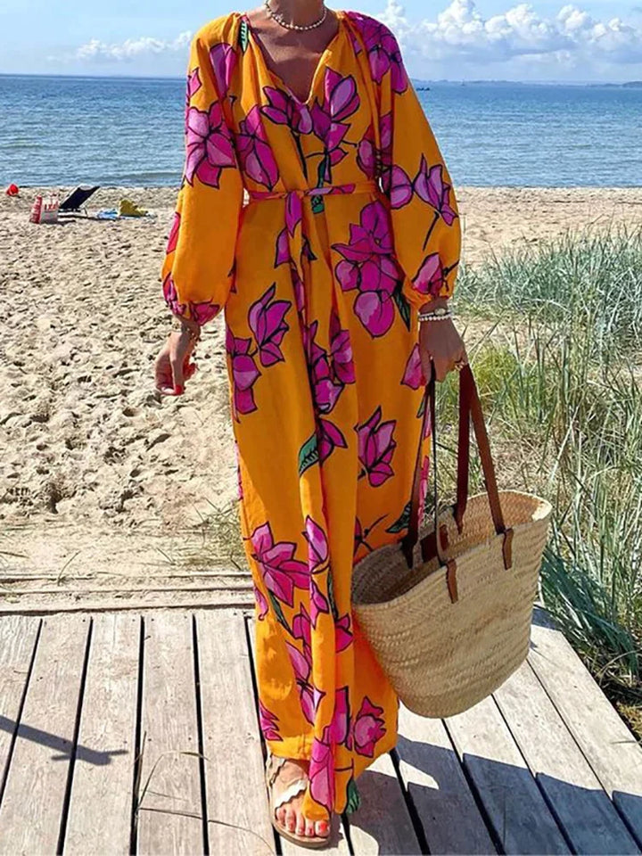 Analia - lange mouwen zomer maxi jurk