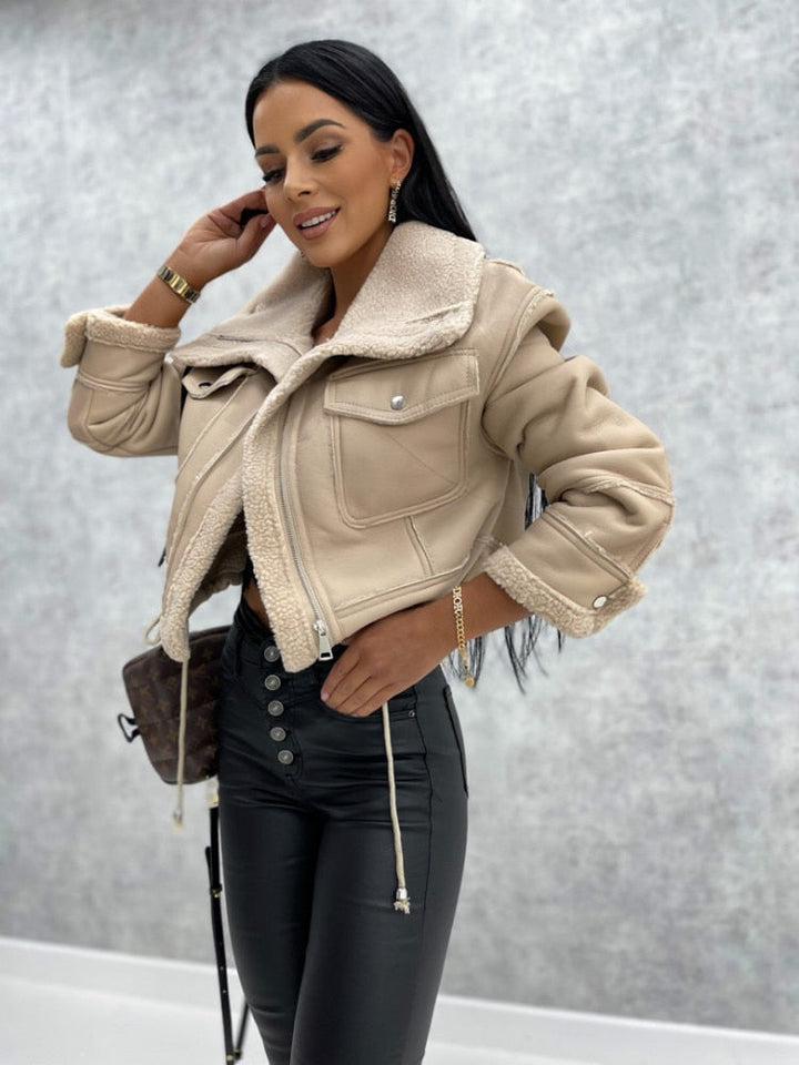 Yaiza - winter faux fur cropped jacket