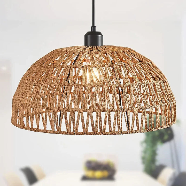 Rustic Charm - elegante henneptouw hanglamp