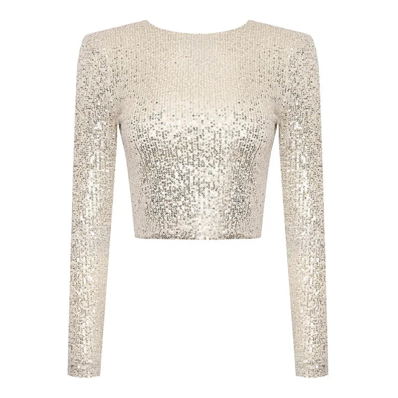 Rosalee - elegante cropped top met pailletten