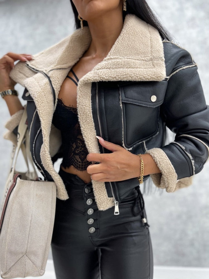 Yaiza - winter faux fur cropped jacket