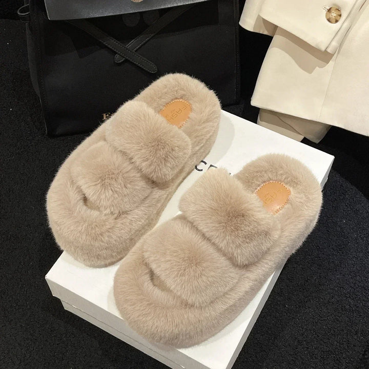 Fur Delight - zachte fluffy huisslippers