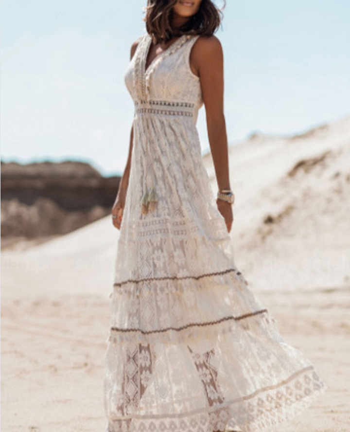 Danielle - boho kanten maxi-jurk