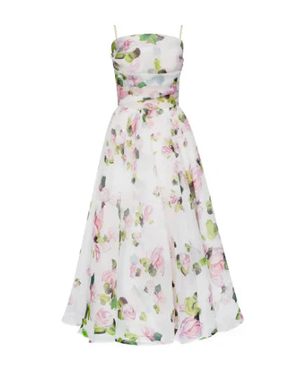 Analia - elegante bloemen midi jurk