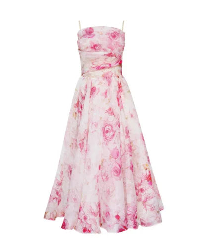 Analia - elegante bloemen midi jurk